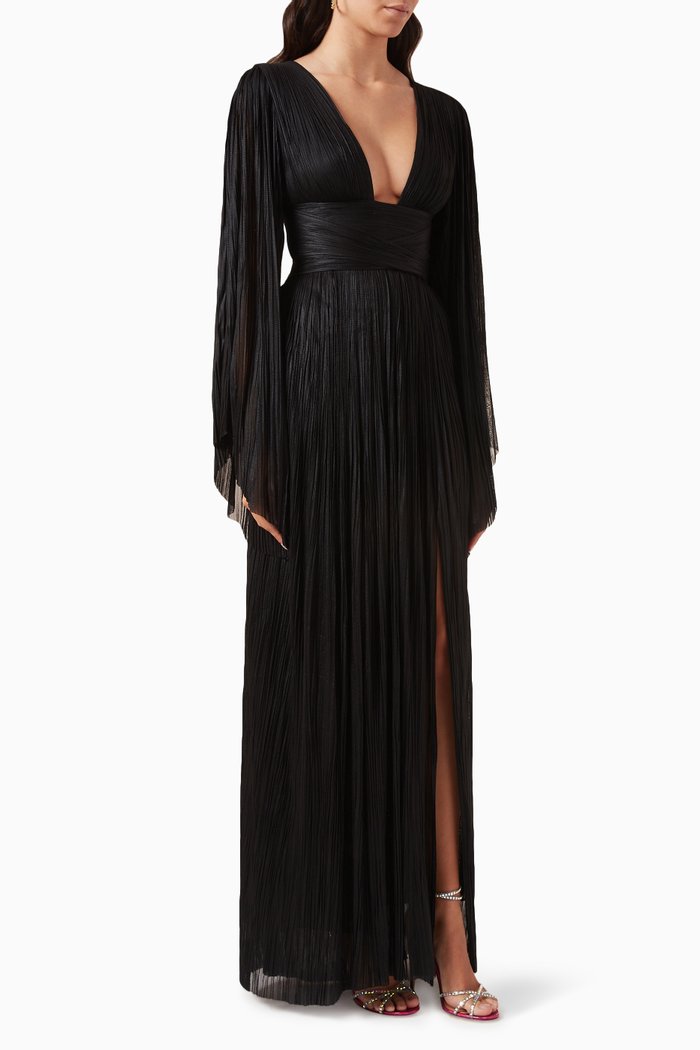 

Alana Maxi Dress in Metallic-tulle, Black