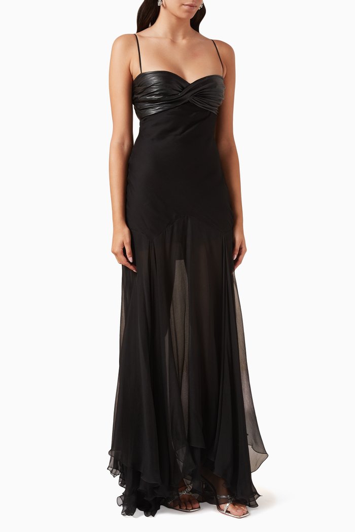 

Leslie Maxi Dress in Silk, Black