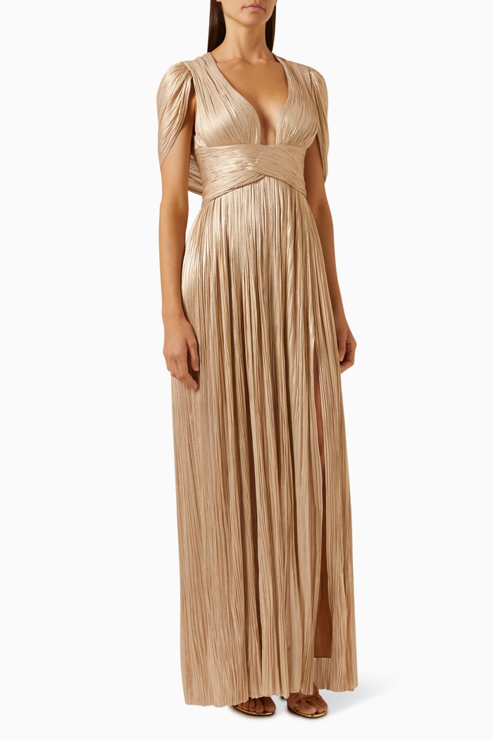 

Laurel Draped Cape Dress in Silk, Pink
