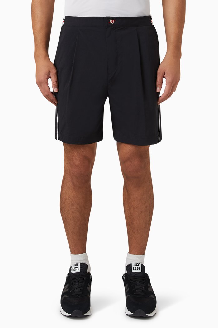 

Ashe Pleated Shorts in Nylon Blend, Black