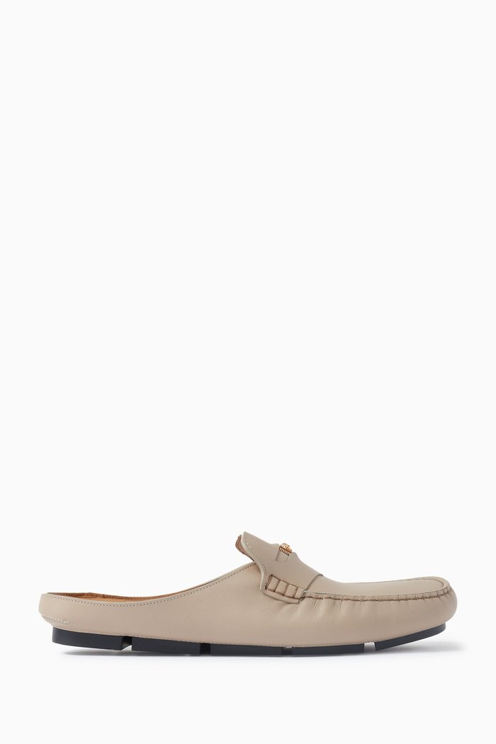 

Medusa Biggie Driver Mules in Leather, Brown