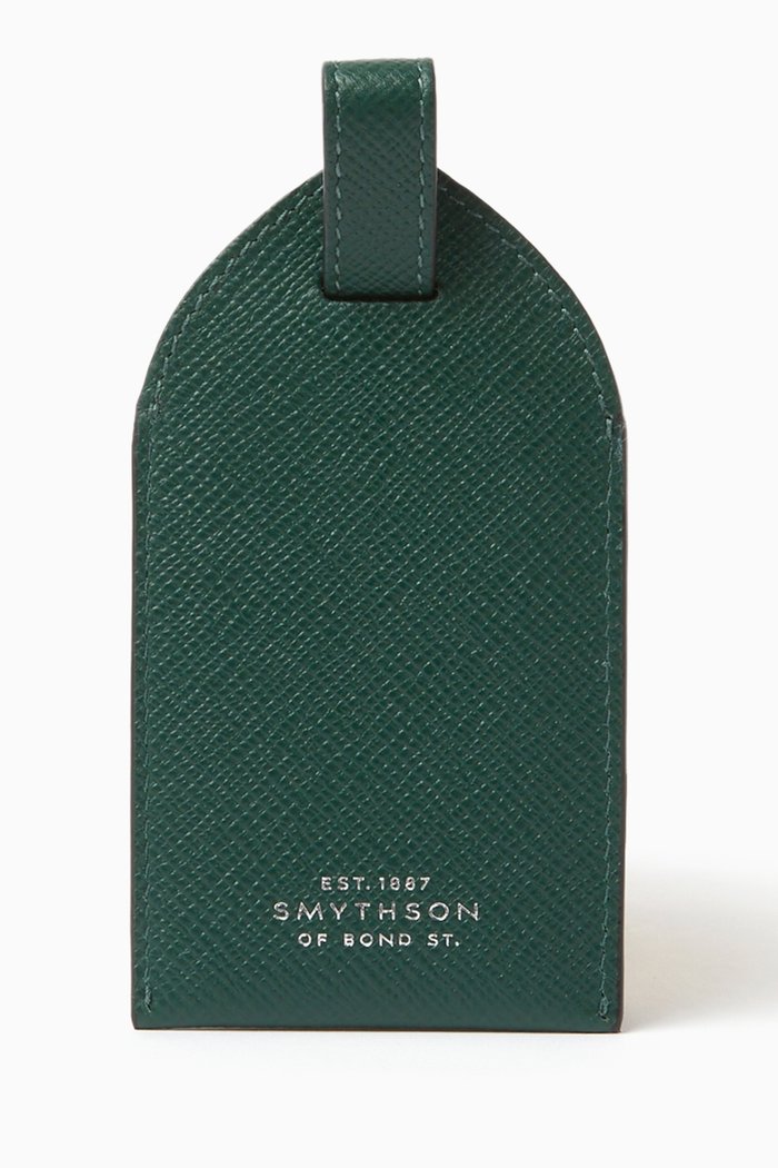 

Panama Luggage Tag in Cross-grain Leather, Green