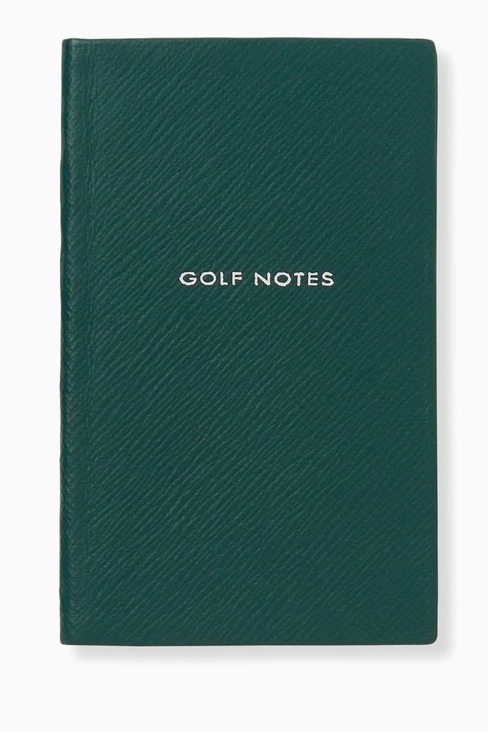 Golf Notes Panama Notebook in Crossgrain Leather, Green