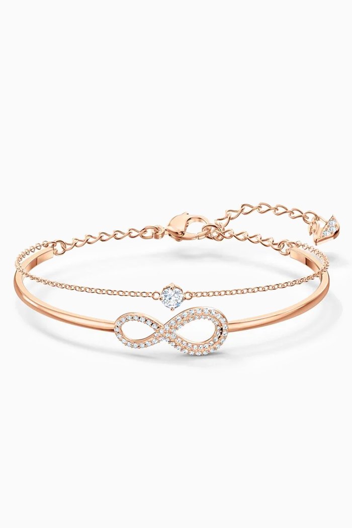 

Infinity Bangle Bracelet in Rose Gold-plated Metal