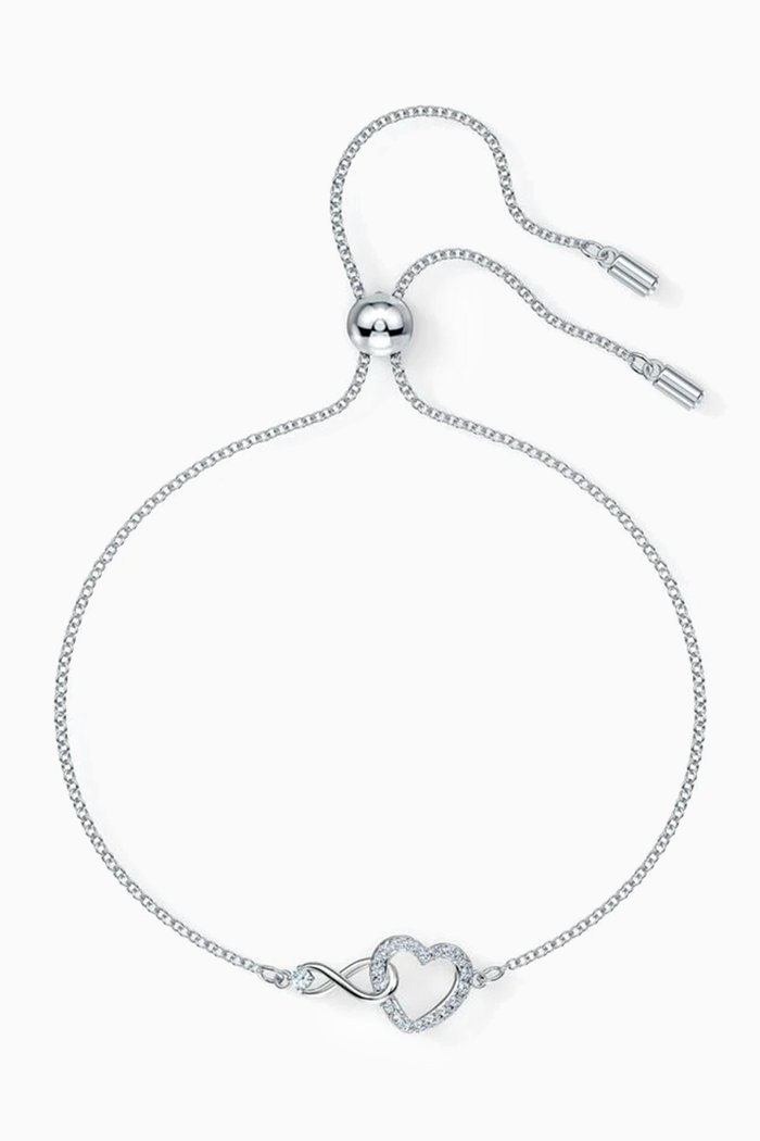 

Swarovski Infinity Heart Bracelet in Rhodium-plated Metal, Silver