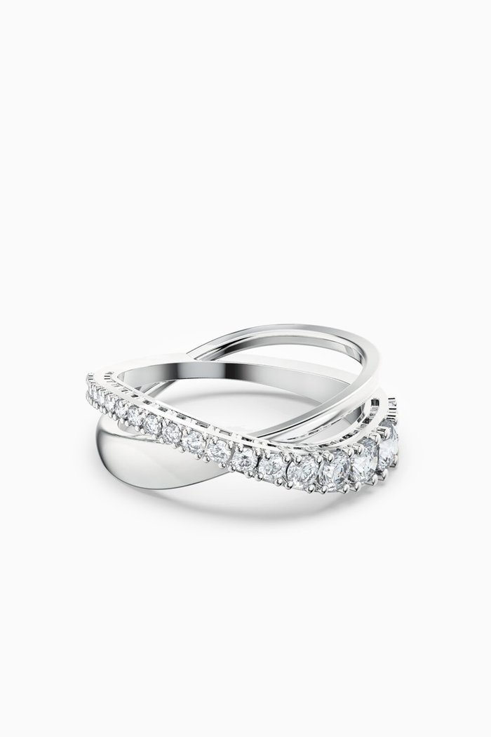 

Twist Rows Ring in Rhodium-plated Metal, Silver