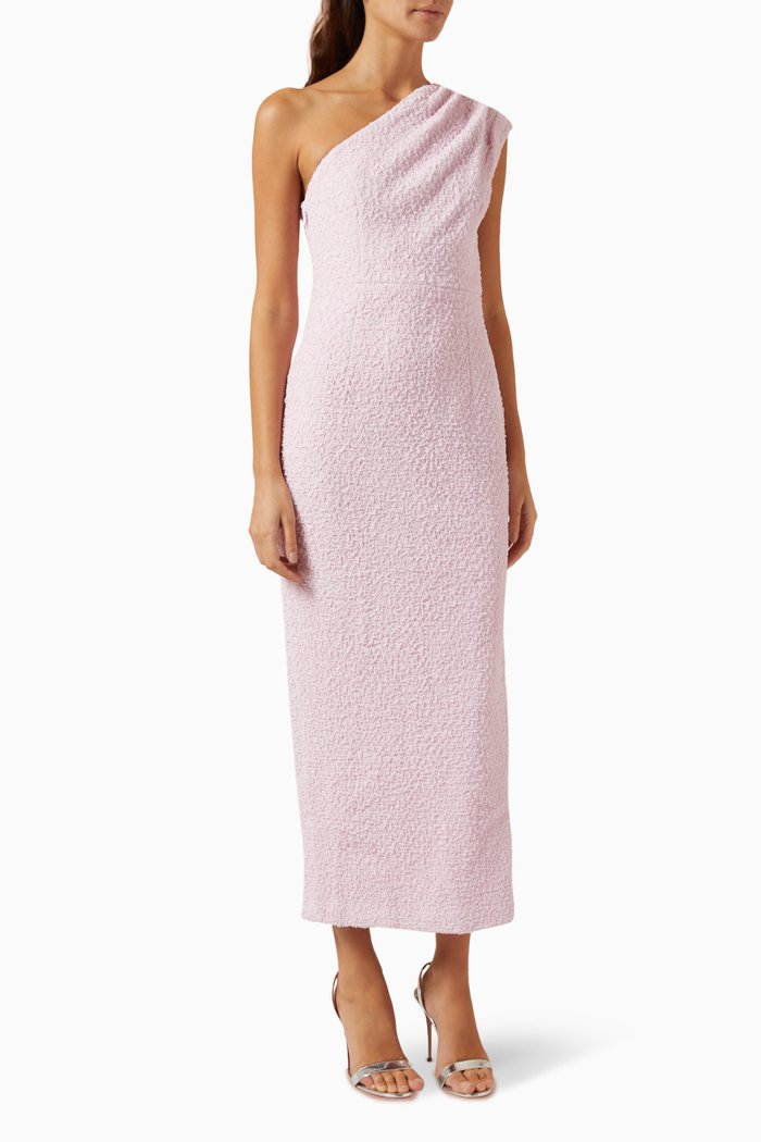 Mesmerise One-shoulder Midi Dress, Pink