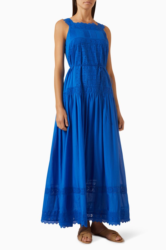

Veronika Maxi Dress in Organic Cotton, Blue