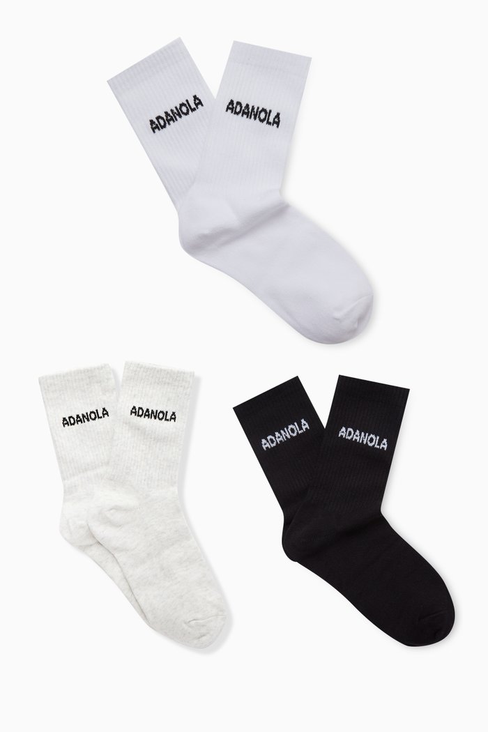 

Logo Socks, Set of 3, Black