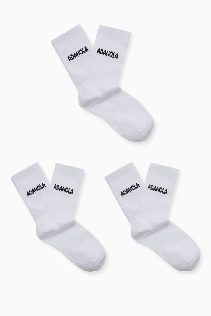 

Logo Socks, Set of 3, White