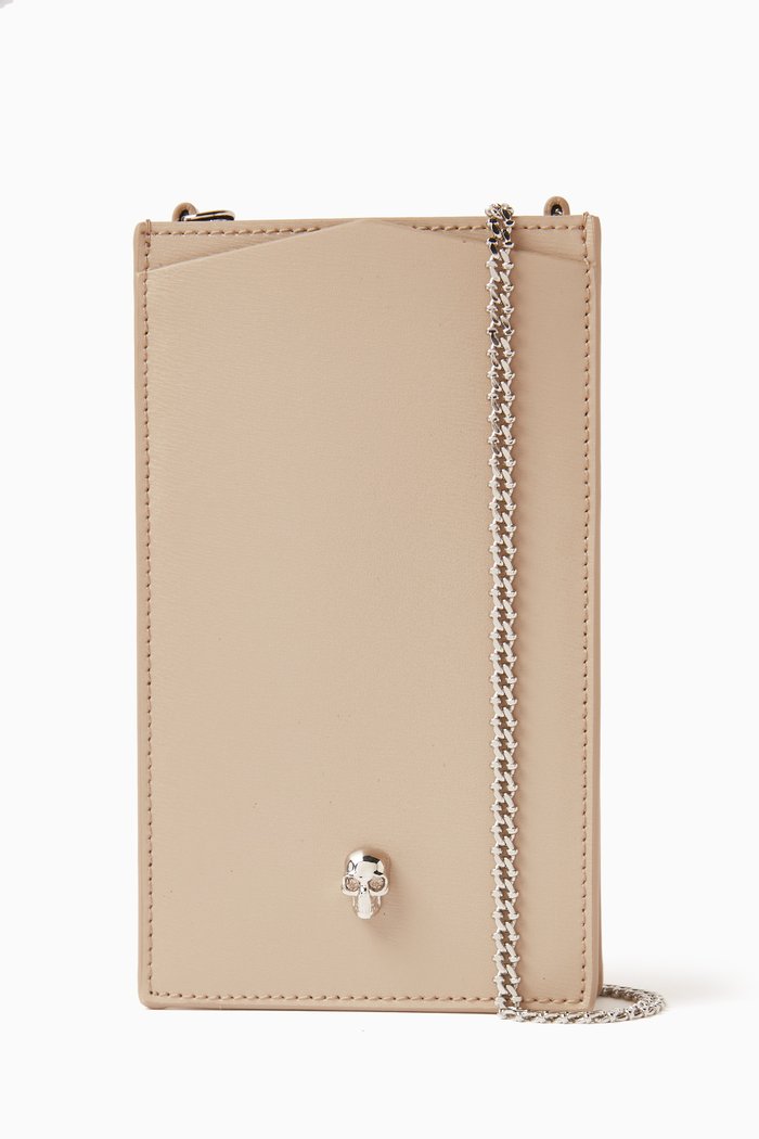 

Skull Phone Case in Leather, Brown