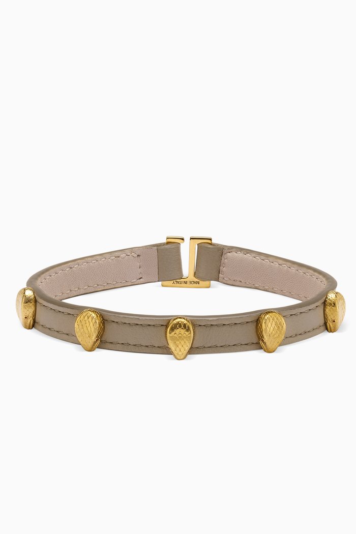 

Serpenti Forever Snakehead Bracelet in Leather, Neutral