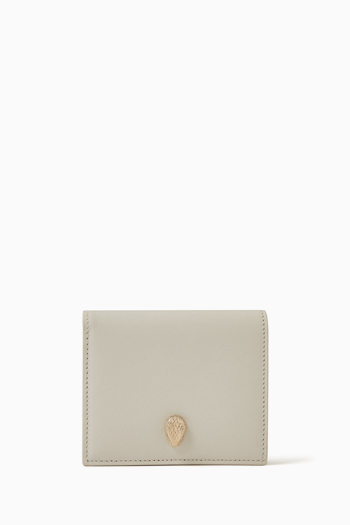 

Serpenti Forever Bi-fold Wallet in Calf Leather, Neutral