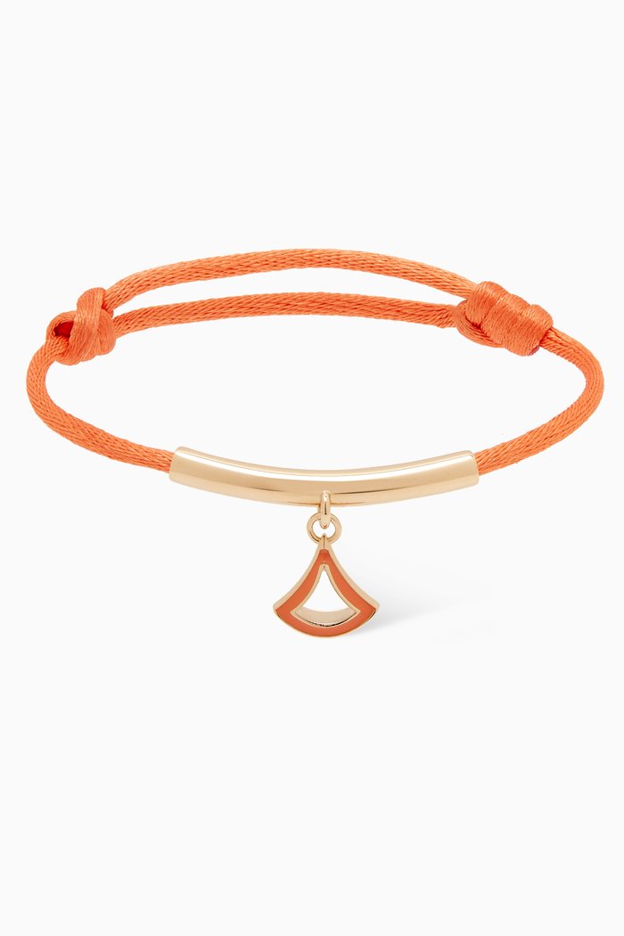

Divas Mini String Bracelet in Fabric, Orange