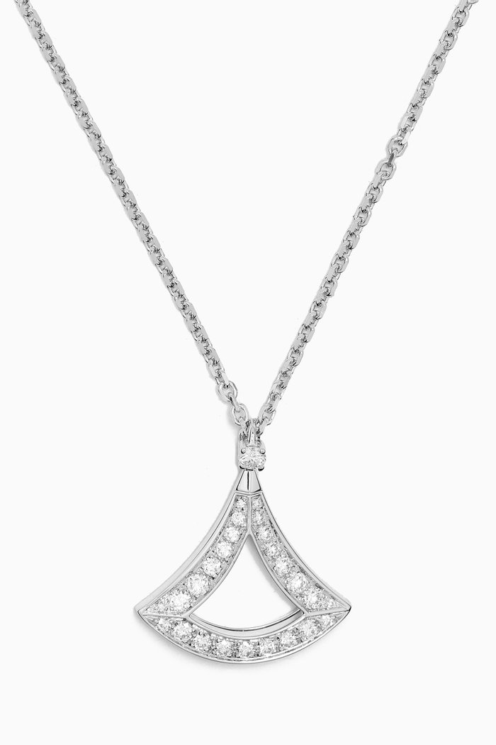 Divas' Dream Diamond Necklace in 18kt White Gold, Silver