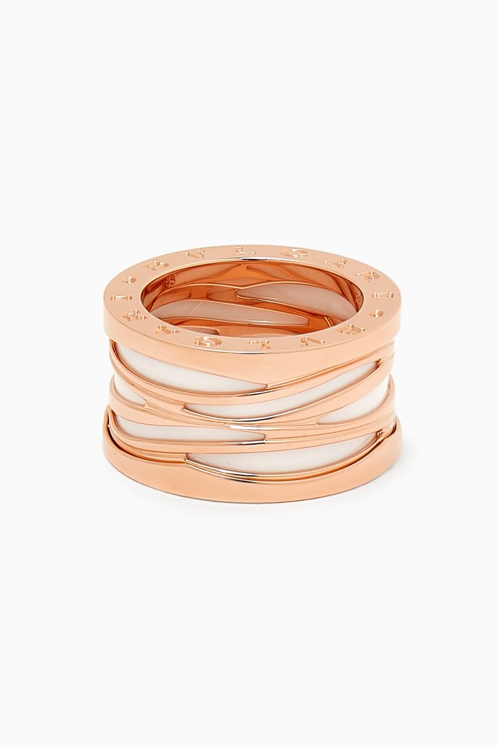 B.zero1 Ceramic Ring in 18kt Rose Gold