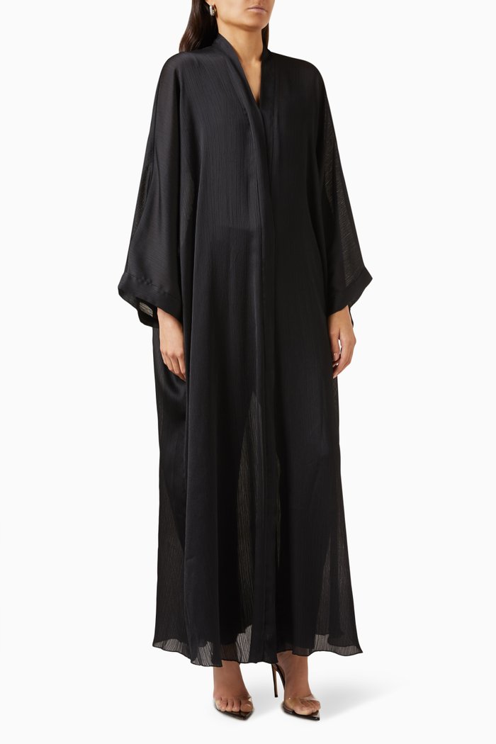 

Bisht Long-sleeve Abaya, Black