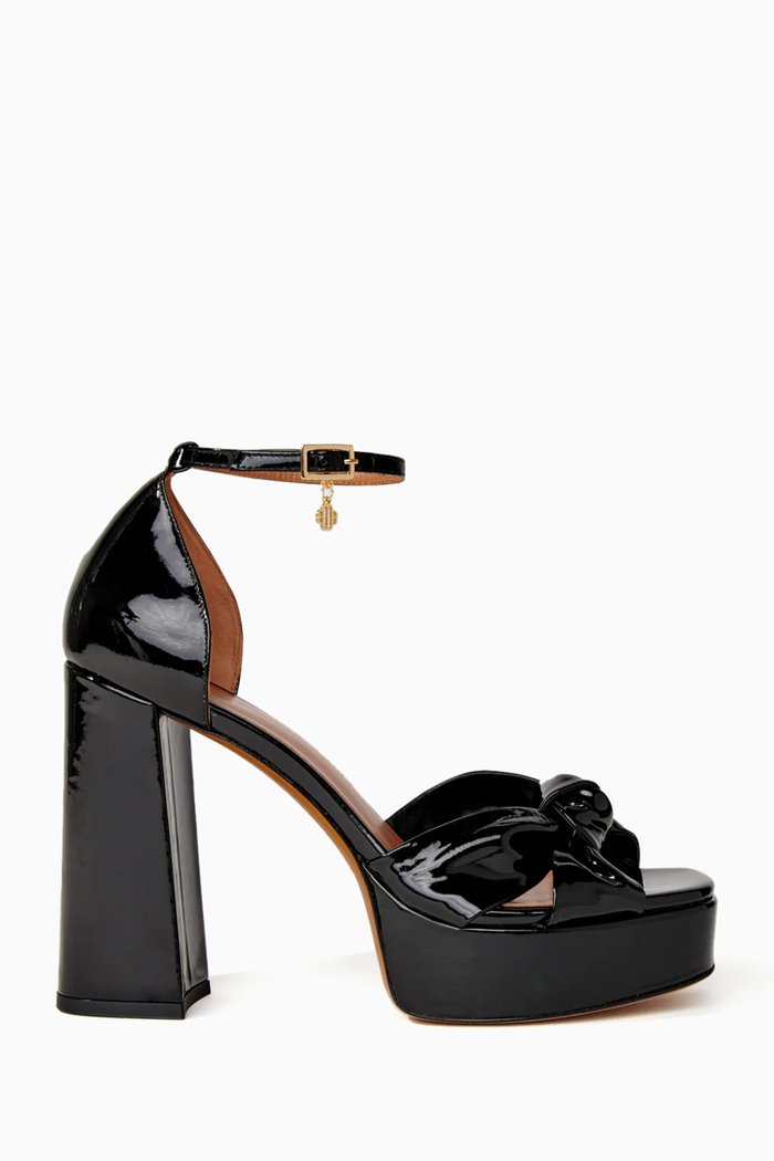 

Fraknot 115 Platform Sandals in Patent Leather, Black