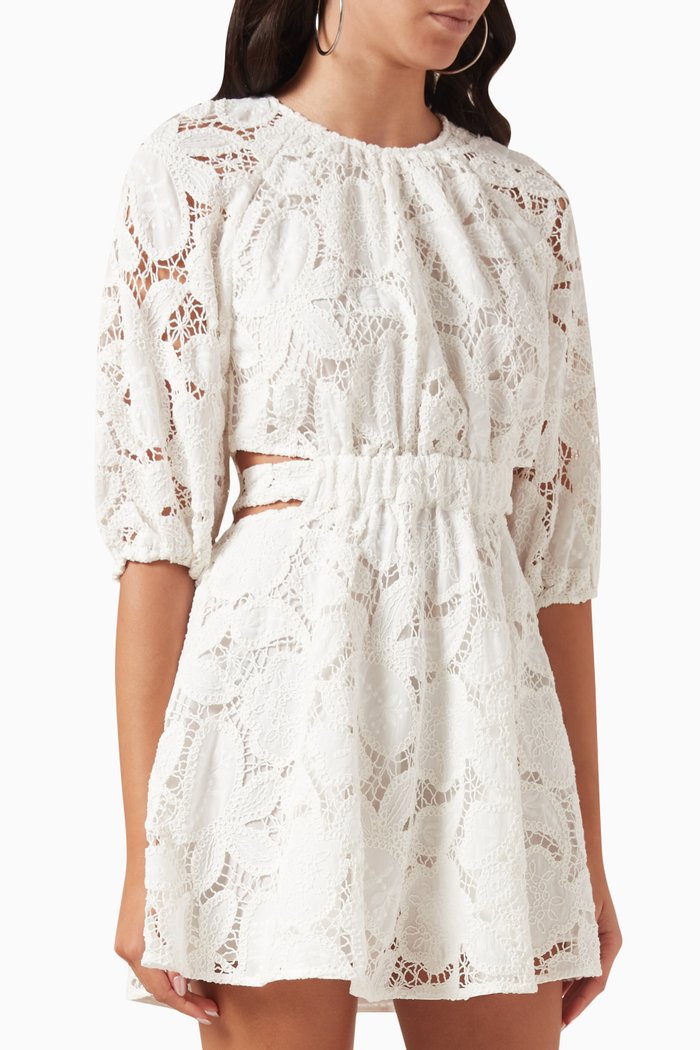 Rannick Mini Dress in Cotton, White