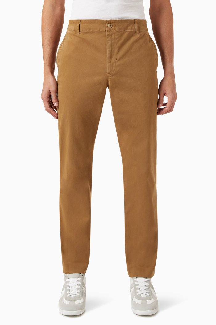 

Sueded Garment-dyed Pants in Stretch Cotton-twill, Neutral