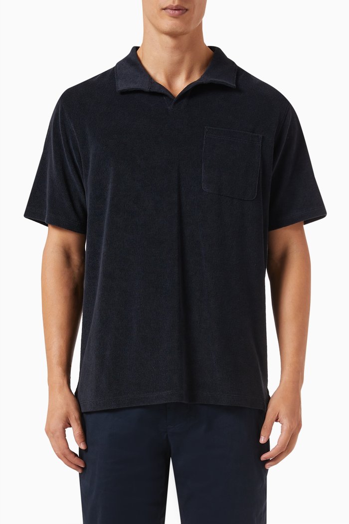 

Johnny Collar T-shirt in Terry, Blue