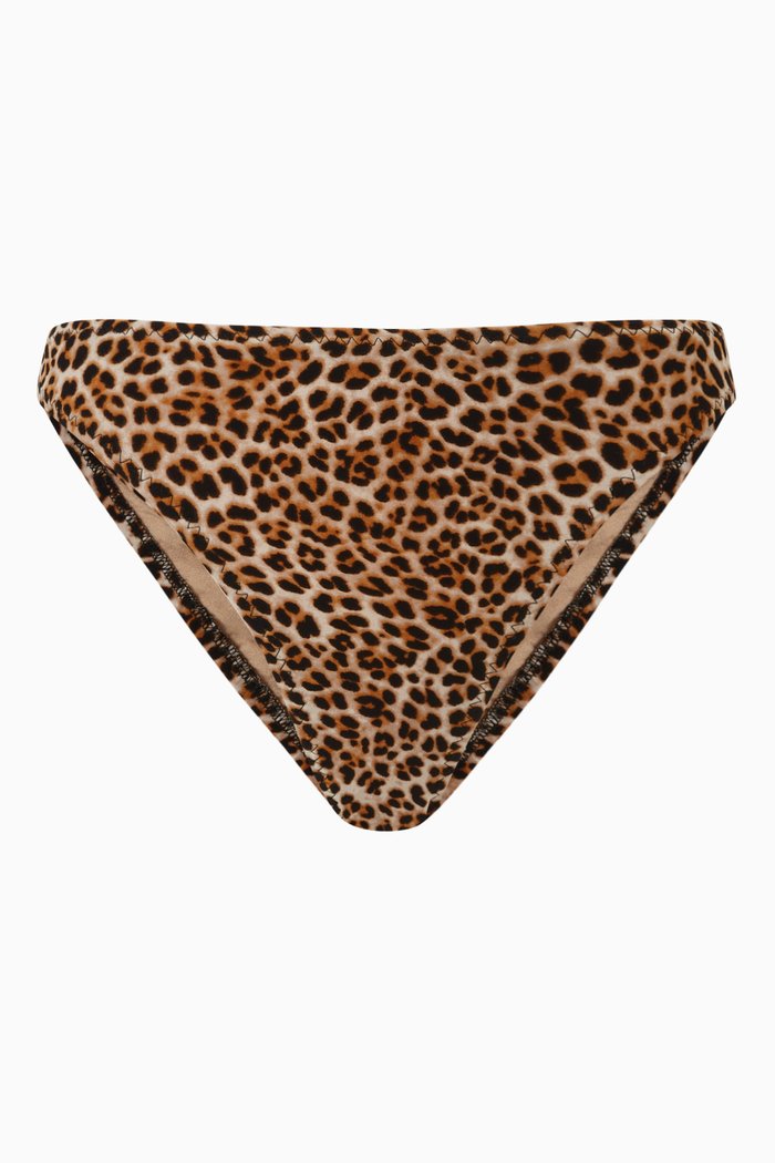 

Luca Leopard Print Bikini Bottoms in Stretch-nylon, Multicolour