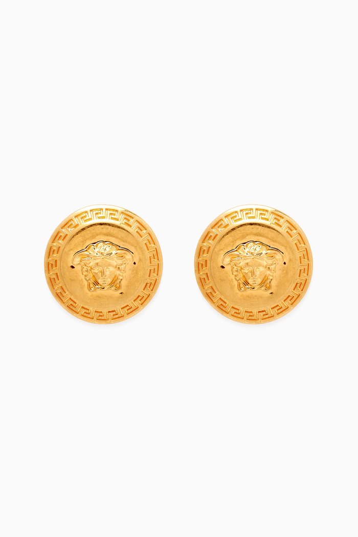 

Tribute Medusa Stud Earrings in Brass, Gold