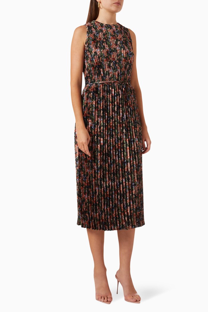 

Wild Primrose Pintuck-Pleated Dress, Black