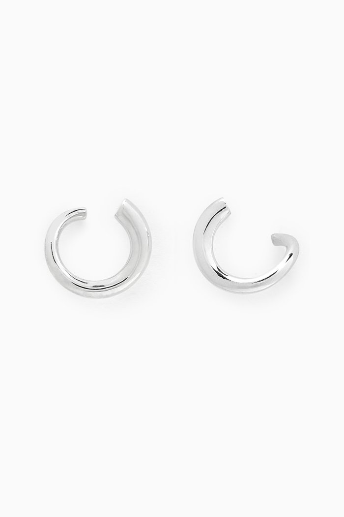 

Small Wave Hoop Earrings in Sterling Silver