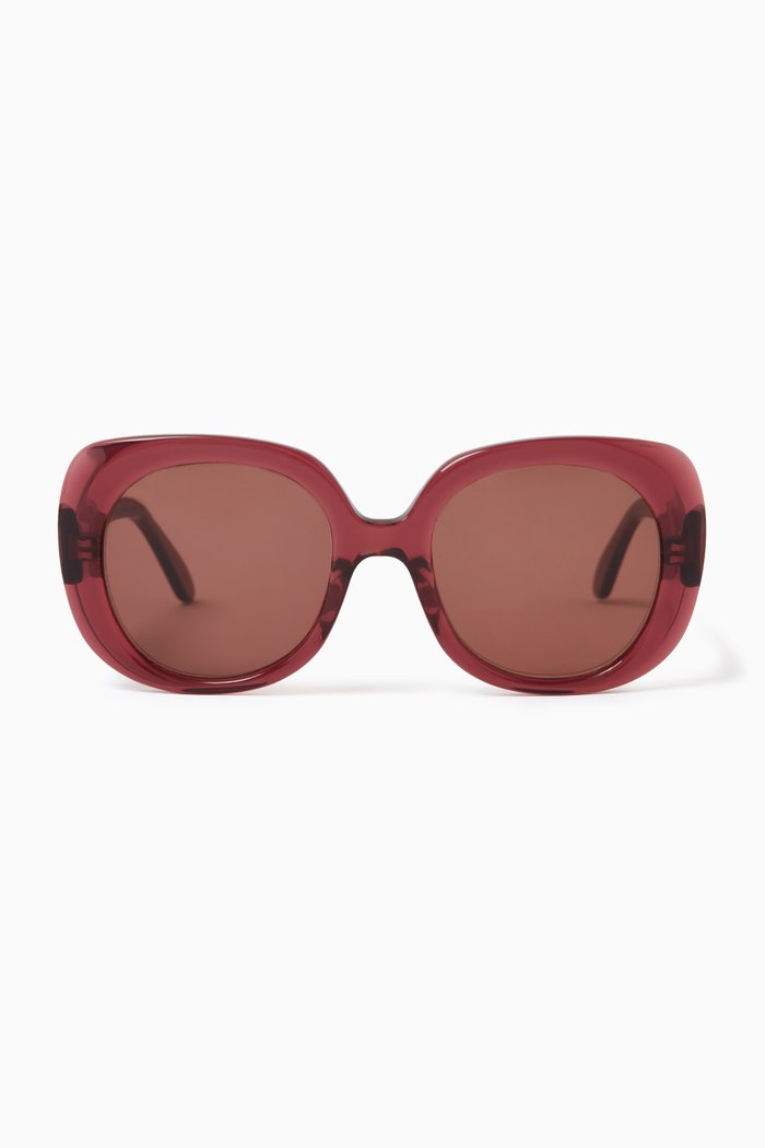 

Rosy Oversized Sunglasses in Acetate & Stainless Steel, Pink