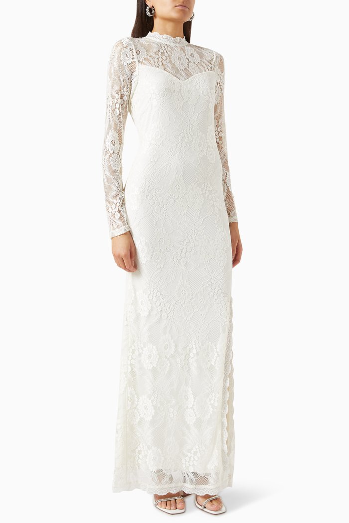 

Yasjakobe Maxi Dress in Lace, Neutral