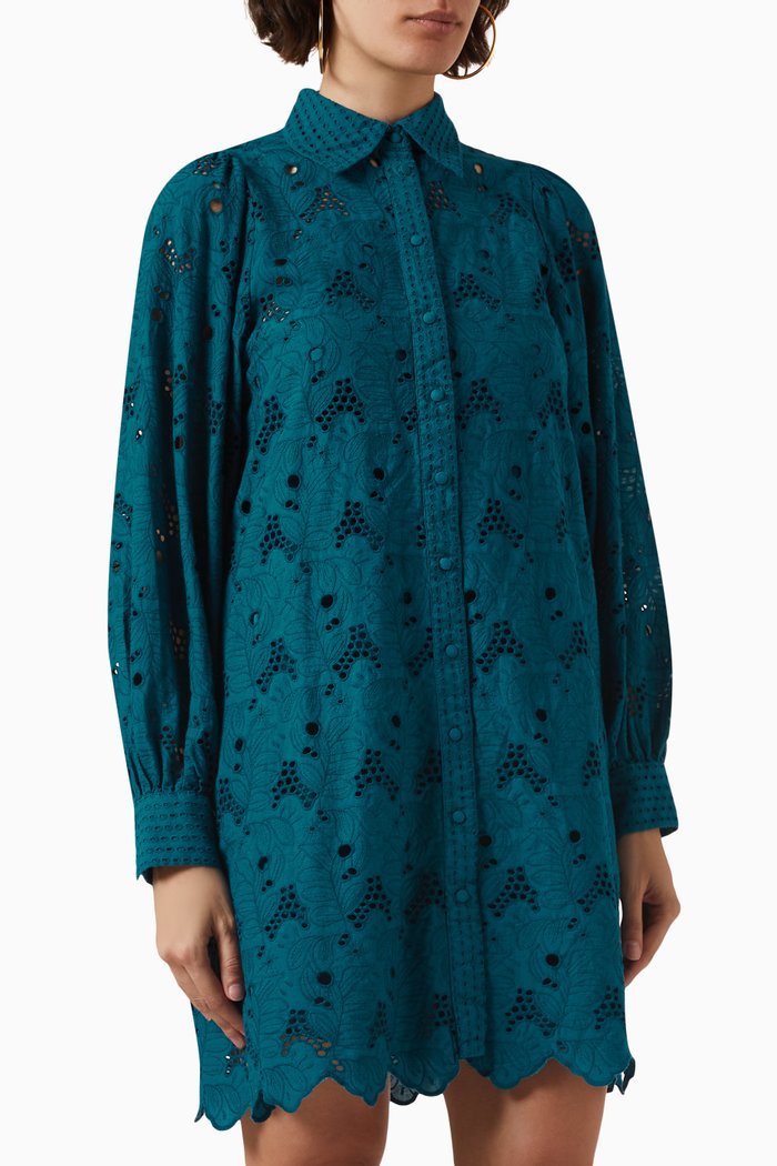 

Yasteala Shirt Dress in Lace, Blue