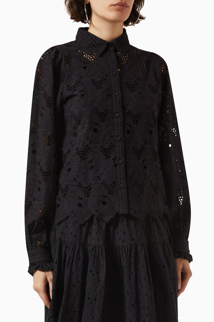 Yasteala Shirt in Lace, Black