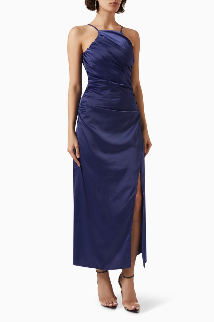 

Yasathena Maxi Dress in Satin, Blue