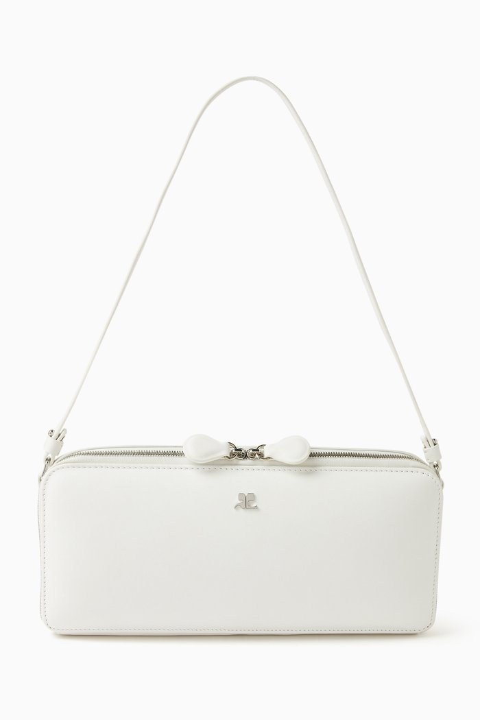 Cloud Baguette Bag in Leather, White