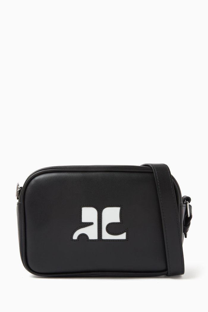 

Reedition Camera Crossbody Bag in Leather, Black