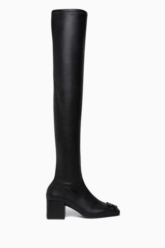 

Heritage Knee-high Boots in Stretch Leather, Black