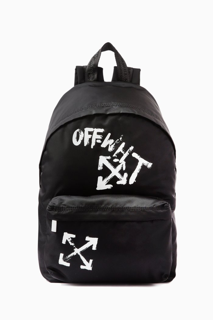 

Arrows-motif Backpack in Nylon, Black