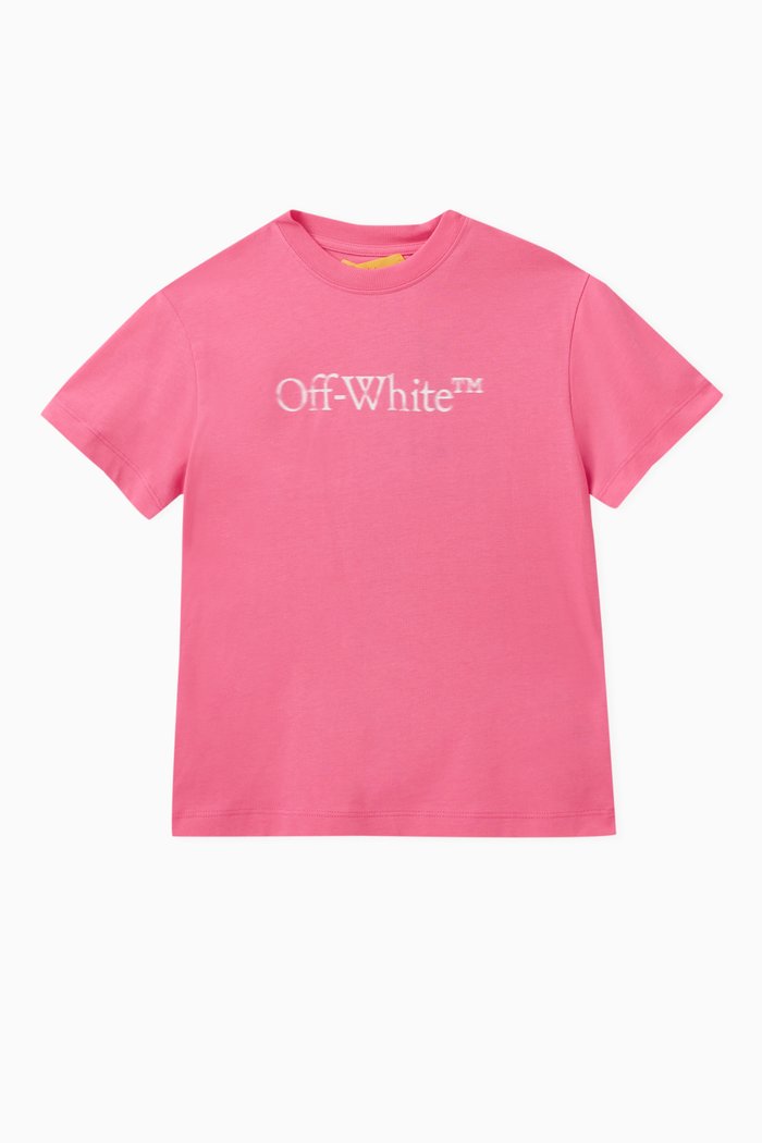 

Bookish Logo Print T-shirt in Cotton, Pink