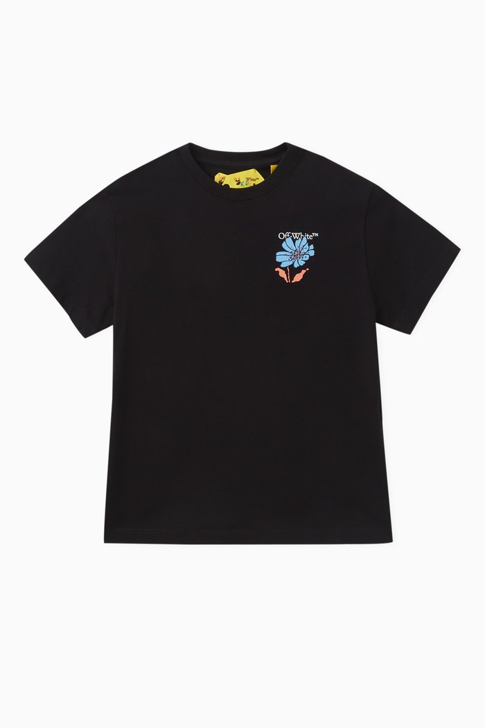 

Arrow Flowers T-shirt in Cotton, Black