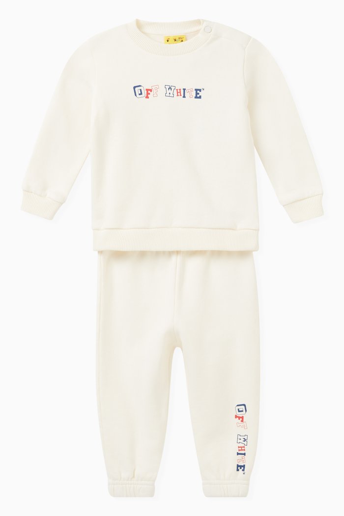 

Letters Logo Sweat Set in Cotton, White