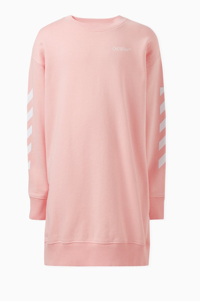 

Classic Arrow Tab Crewneck Dress in Cotton, Pink