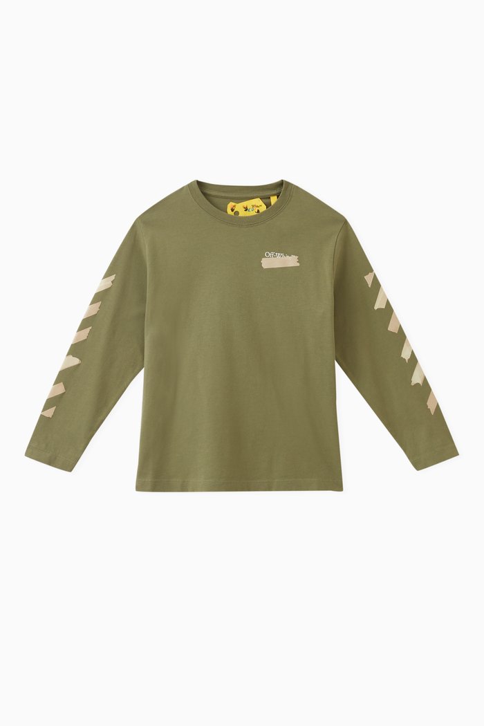 Logo-print T-shirt in Cotton, Green