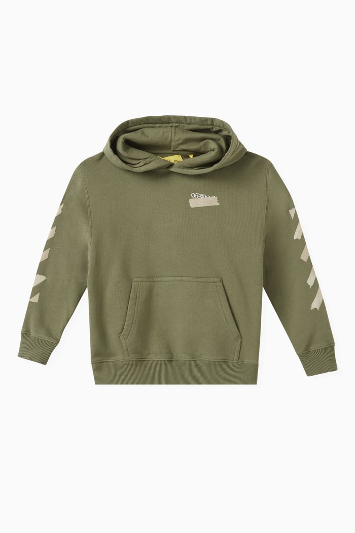 

Paper Logo-tape Hoodie in Cotton-fleece, Green