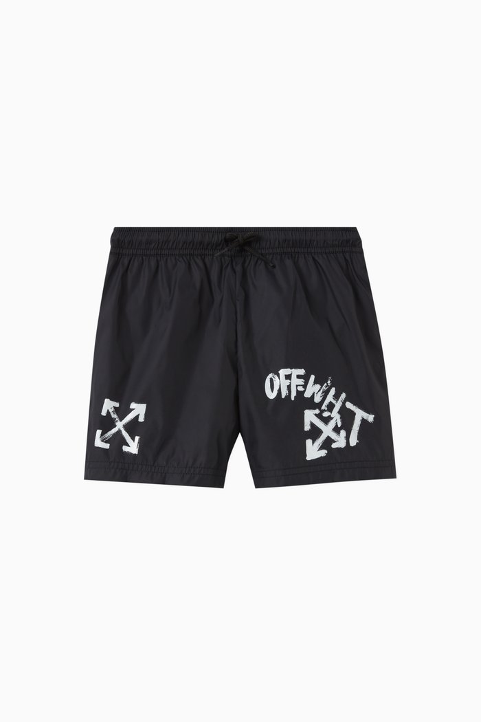 

Paint Script Logo Swim Shorts, Black