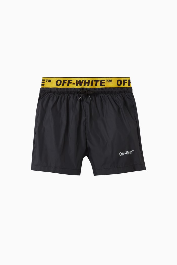 Logo-tape Swim Shorts, Black