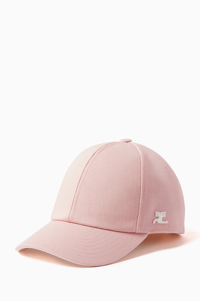 Logo Baseball Cap in Cotton-canvas, Pink