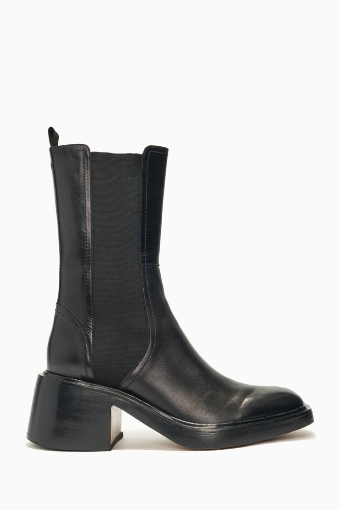 Frizzante Ankle Boots in Leather, Black