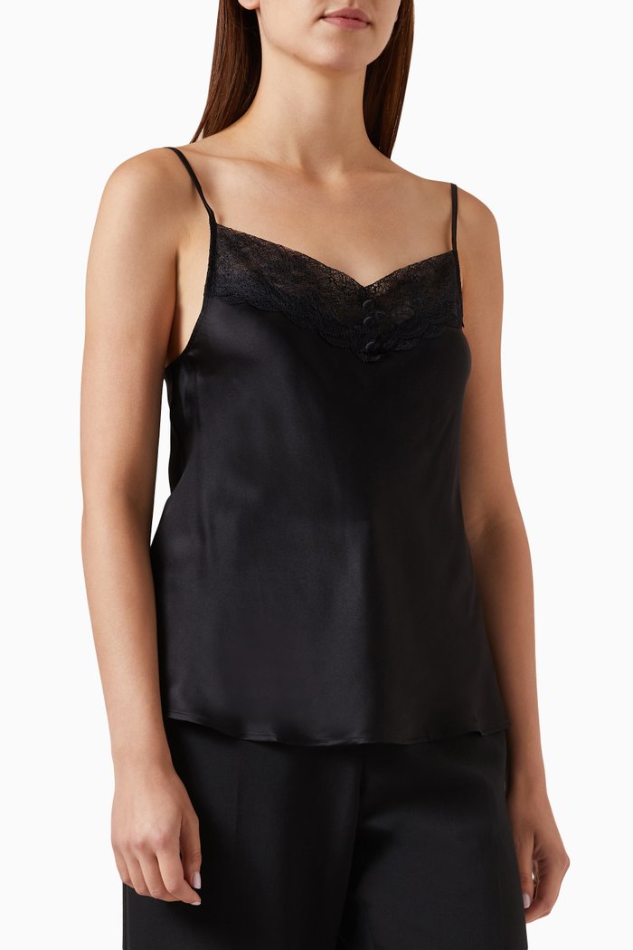 

Leana Cami Top in Silk, Black