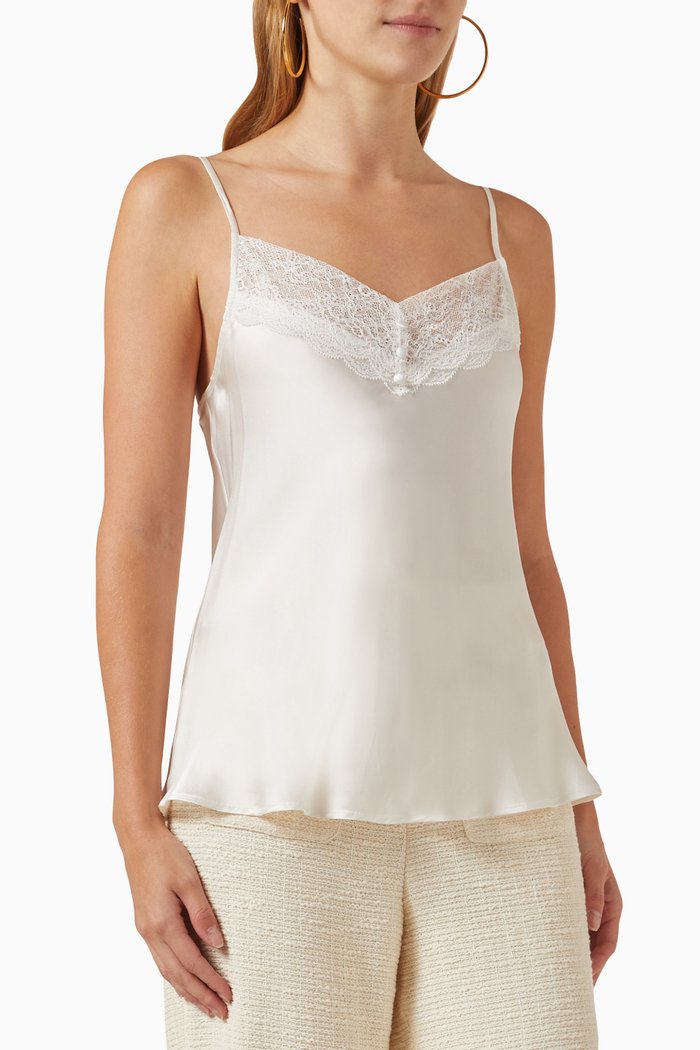 

Leana Cami Top in Silk, White